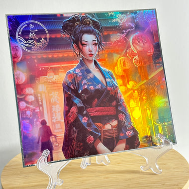 Shikishi Holographique Geisha aux Onsen