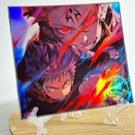 Shikishi holographique de  Itadori Yuji x Sukuna - Jujutsu Kaisen